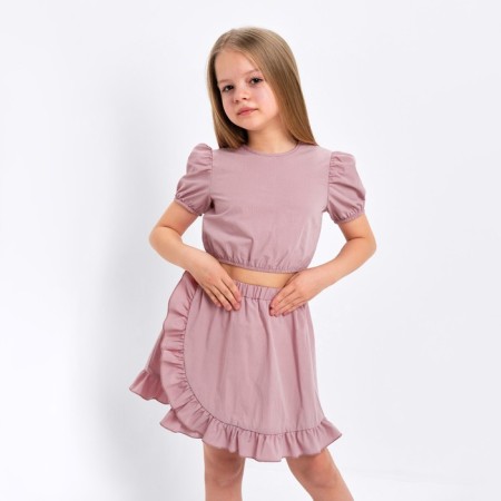 Комплект для девочки (топ, юбка) KAFTAN, размер 32 (110-116 см), цвет пудровый-4