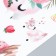 Sticking plastic interior color "flamingos in a ballet pack with flowers" 30x60 cm