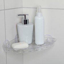 Shelf in the bathroom corner on suction cups Bath Collection, 24 × 19 × 3 cm, color mix
