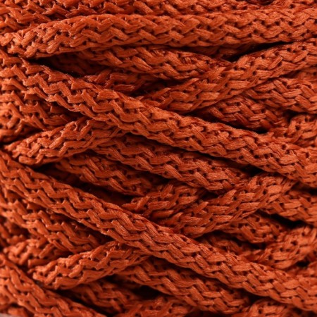 Knitting cord 100% polyester, width 5 mm 100m (terracott)-2
