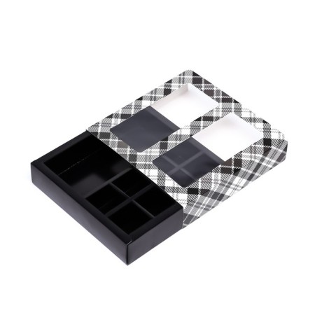 Box for 8 sweets + chocolate, with a window, "male" 17.7 x 17.8 x 3.8 cm-3