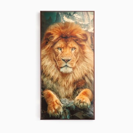 Backgammon "lion", wooden board 60 x 60 cm, with a field for playing checkers