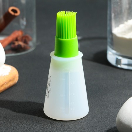 Brush for oil "Naturally", 11.8x5.2 cm, silicone, green color-4