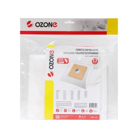 The XXL-15 Ozone SPRECTION SELEMENTS Synthetic for a vacuum cleaner, 12 pcs + 2 microfilters