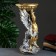Figure pot "Angel with a bowl" of bronze / silver 0.6 l / 24x50x24cm