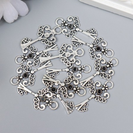 Decor for creativity Metal "Disordered key" silver 3884M012 3.3x1.8 cm-2