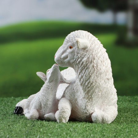 Garden figure "Sheep with a sheep" 24x17x16cm-3
