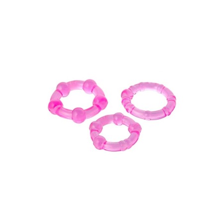 Toyfa rings set, PVC, pink color-1