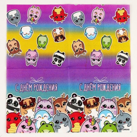 Paper napkins 25*25cm "animals" (set 20 pcs)-3