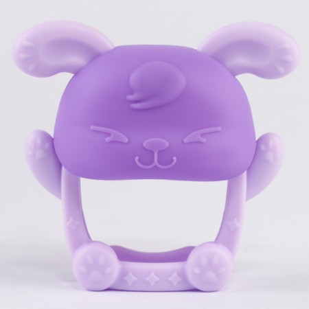Silicone teether for teeth "Bunny", purple color-5