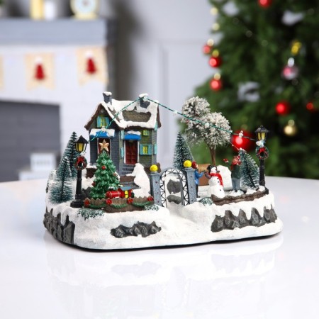 LED figure "Christmas" 31 × 20 × 23 cm, polystone, AAX3 batteries (not complete), USB, glow of multi-1