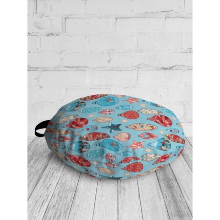 Pillow Sidushka "New Year's toys", decorative, D = 52 cm