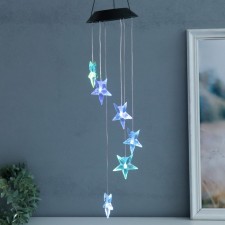 Wind music with illumination from the solar battery 