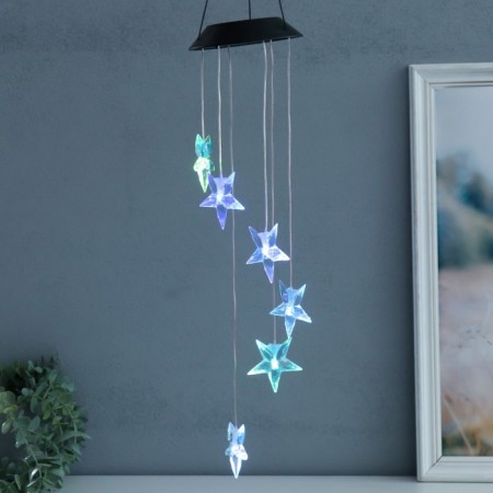 Wind music with illumination from the solar battery "Stars-Cristals" 13x13x55 cm