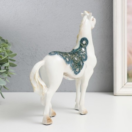 Souvenir Polystone "Imperial Horse, white with mirrors" 19x5.5x21.5 cm-2