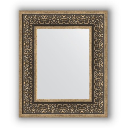 Mirror in the baguette frame - silver monogram 101 mm, 49 x 59 cm, evoForm