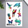 Tattoo on the body "Birds, reptiles" 10x15 cm