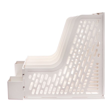Vertical tray, 4 sections, with branches for writing accessories, calligrata, white-3