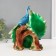 Polystone souvenir "Two green peacocks" rhinestones 25.5x14x24 cm
