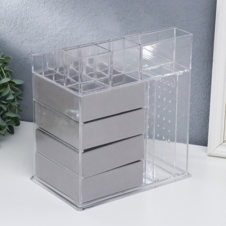 Casket for jewelry and cosmetics plastic "Transparency" 24x14.5x22.3 cm-5
