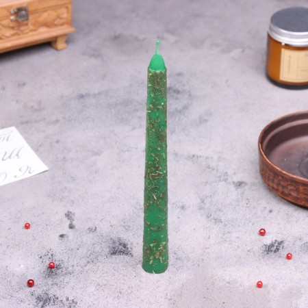 Magic candle "Cash" with grass, green, 20cm-2