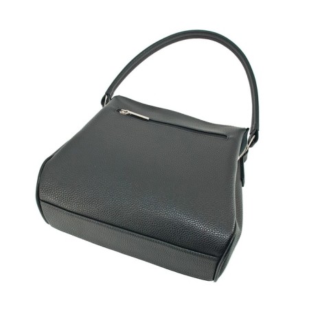 Bag women, genuine leather, black 27x8x24 cm-2