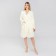 Terry robe with lace Ethel Women's size 40-42, milk 340 g/m2, 100% cotton