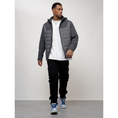 Male spring jacket, size 50, dark gray color-12