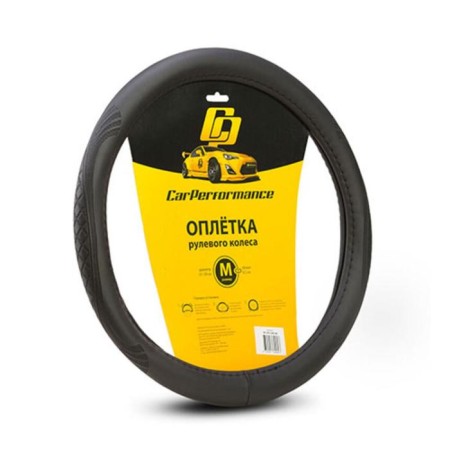 Carperformance steering wheel, eco-leather steering, with volumetric embossing CP-2010, black, size (m)