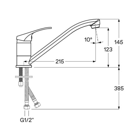 Santek Bus kitchen mixer, pour 215 mm, chrome-3