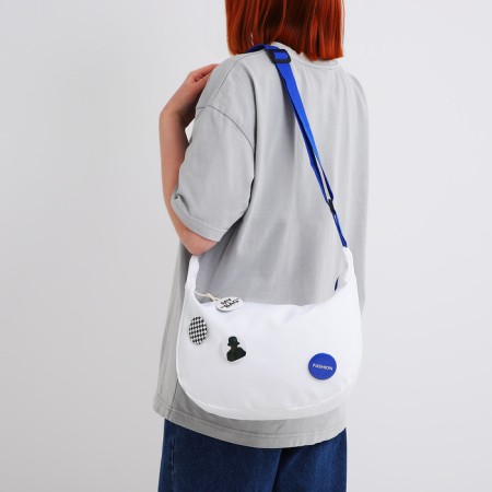 Youth bag with a zipper, white color-1