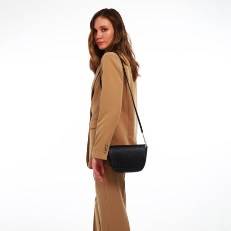 Female umka textura, messenger, small size, black color-5