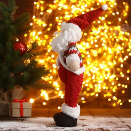 Soft toy "Santa Claus-Pussat" 12x40 cm, red-1