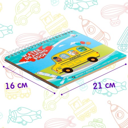 Book for drawing with water "Draw transport" with marker-1