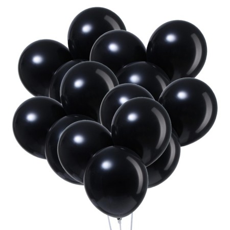 Latex ball 12 ", metal, set 12 pcs., Black color-1