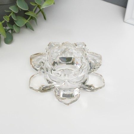 Lotus glass candlestick 12x12x5.5 cm-2