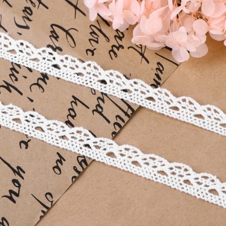 Knitted lace, 10 mm × 15 ± 1 m, fluid-white color-1