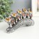 Polystone souvenir "Five elephants on a tusk with flowers" silver 17x4x8 cm
