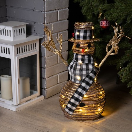 LED figure "Snowman" 24 × 50 × 15 cm, textiles, metal, batteries AAX2 (not in the kit), glow warm white-2