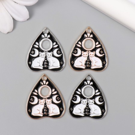 Decor for creativity Metal "Lunar cats" enamel mix 2.6x2.3 cm