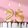 Candle in the cake jubilee "line" (set 2 in 1), number 25, number 52, gold metallic, 6.5 cm