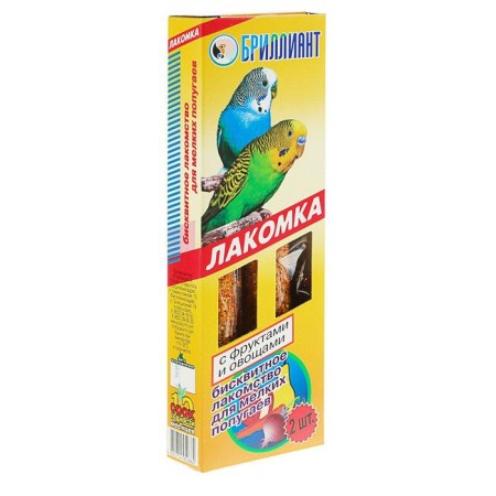 Garnocus "Diamond" for birds, fruit biscuit, 2 pcs, 60 g