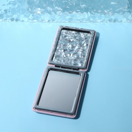 Mirror folding "shine", 6.3 × 8.7 × 1.8 cm, pink color-1