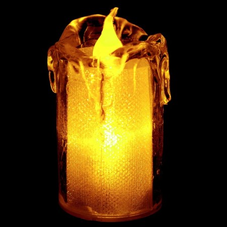 The candle is LED, burning yellow-2