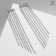 Hanging earrings with rhinestones "Waterfall" rows, white color in silver, 14 cm