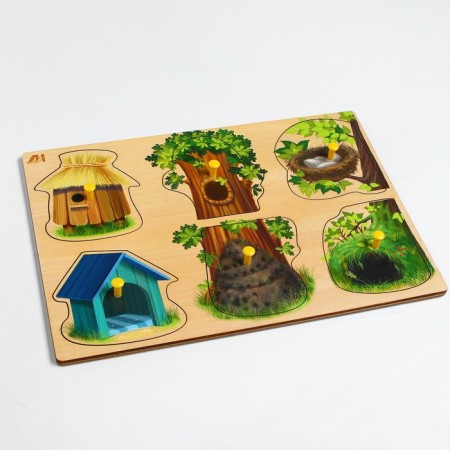 Frame-lodge “Who lives where. Animals "with a sublayer-1