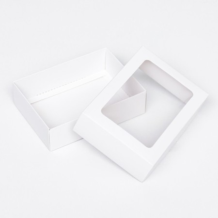 The box is folding, the lid is, with the window, white, 14 x 10 x 4 cm,-3