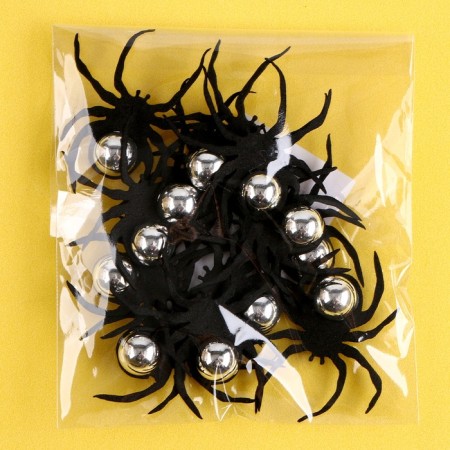 Silver spiders, set 12 pieces-4