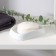 Tule soap dish, 12.5 × 9.1 × 2.6 cm, color is light gray