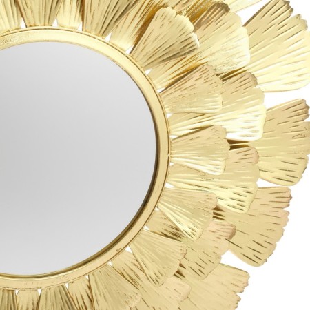Decor Wall metal with a mirror "Flower. Fan" gold 94x94x7 cm-2